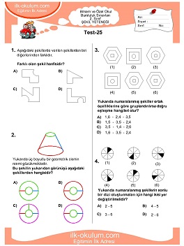 1. sınıf Bilsem Genel Yetenek Testileri